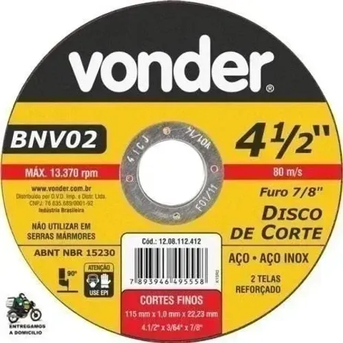 05 discos de corte de Esmerilhadeira 4.1/2