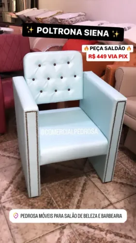 Poltrona para cliente ou espera de salão de beleza 