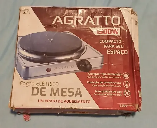 Fogão Elétrico De Mesa - FMA-02 - 1 Prato 1500w Inox 220v Preto