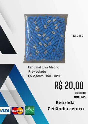 Terminal luva Macho  Pré-isolado 