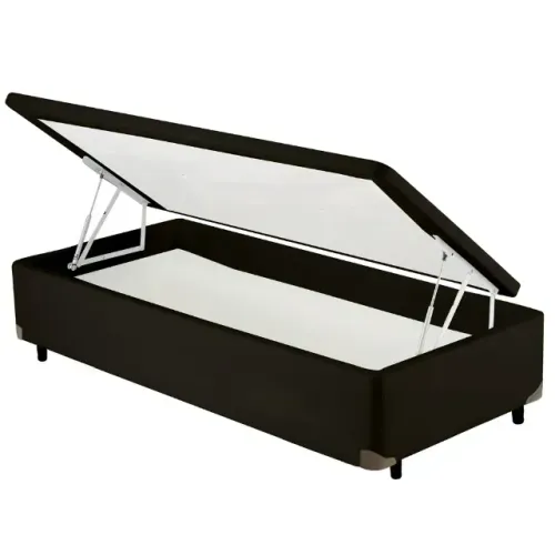 Box Báu Solteiro 100% Eucalipito em Tecido Suede Com Pistões a Gás! Frete Grátis!