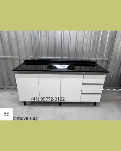 Gabinete de pia com cuba 1.60