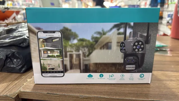 Câmera IP Wi-Fi iCSee de Lente Dupla, projetada para monitoramento de segurança