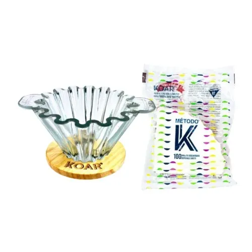 Conjunto Porta Filtro Café Vidro Koar Glass 100 Filtros