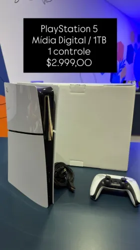 PlayStation 5 / Mídia Digital 1TB / Com 1 Controle / $2.999,00