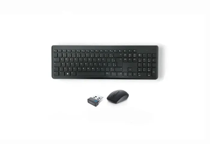 Teclado e Mouse Combo Dell Sem Fio, Padrão ABNT2, 107 Teclas 1000Dpi  - Cor: Preto 
