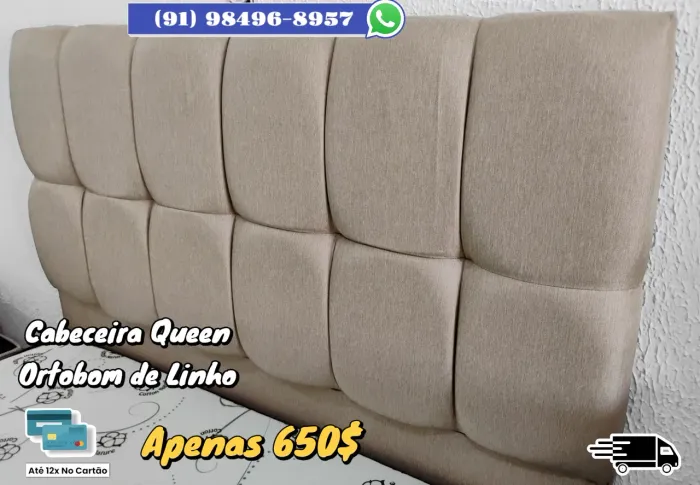 Cabeceira Queen Ortobom de Linho