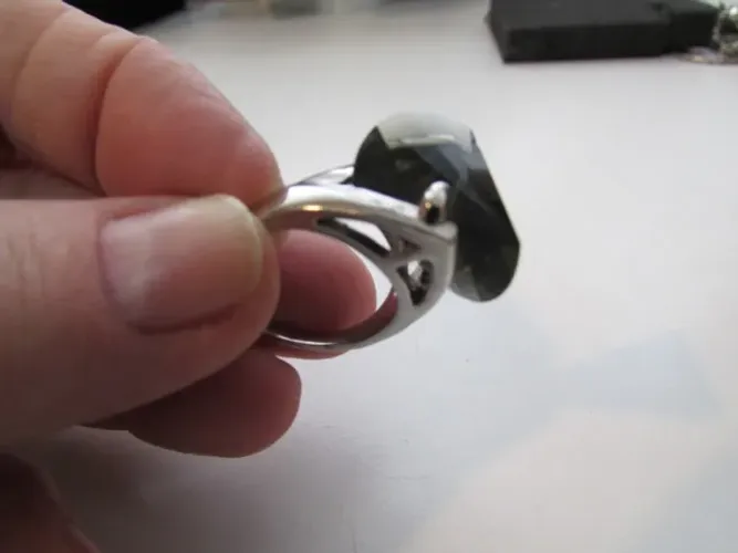 Anel Turmalina Negra - Tamanho 27 / Aço 304 