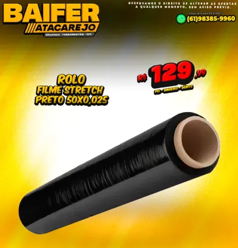 Filme Stretch Preto 50x0,025
