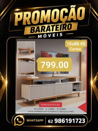 Bancada para TV lançamento entrega e monta