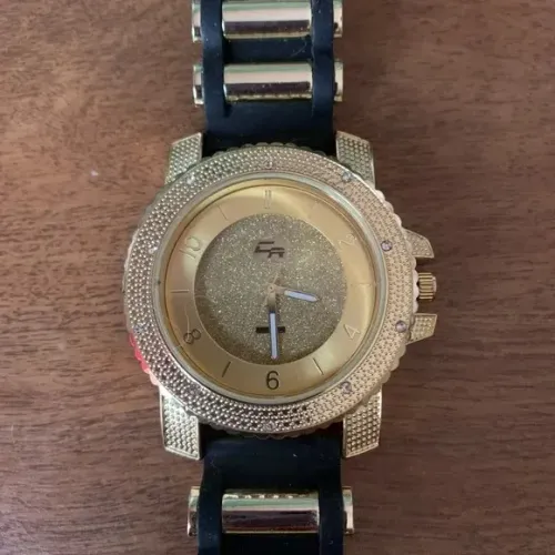 Relógio masculino Charles Raymond com mostrador dourado brilhante