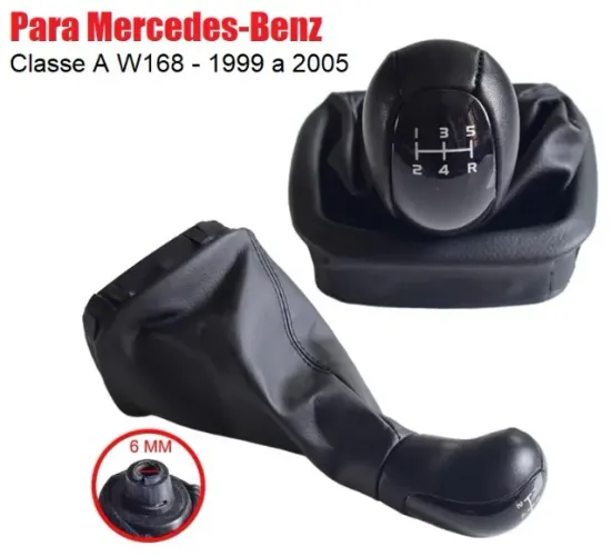 Manopla Câmbio Com Coifa Mercedes Classe A W168 99-05 - Novo