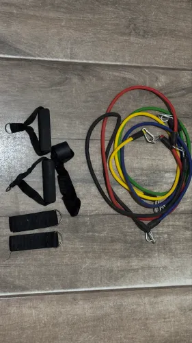 Kit elástico extensor para treino em casa e fisioterapia
