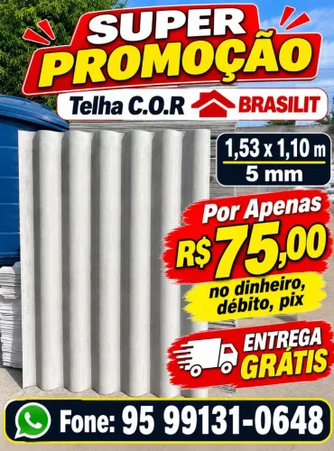 TELHA C.O.R BRASILIT SUPER PROMOÇÃO !