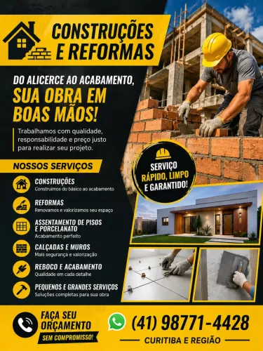 ? CONSTRUÇÕES E REFORMAS COM QUALIDADE E CONFIANÇA ?