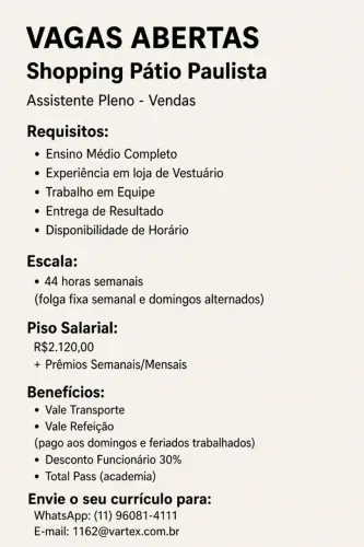 Estamos Contratando Vendedor(a)
