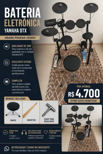 Bateria Eletrônica Yamaha DTX452K