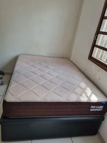 Cama Box Baú Casal Ortobom: Colchão Pró-Saúde Superpocket + Baú Preto