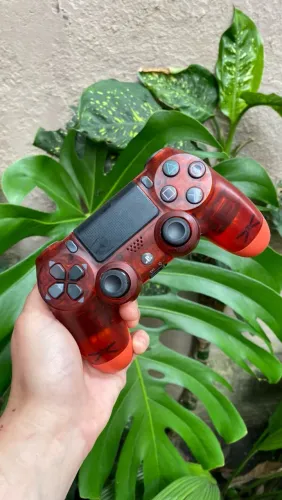 Controle PS4 Vermelho Translúcido