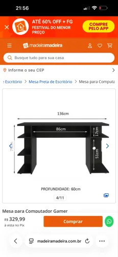 2 Escrivaninhas gamer mesa novinhas, as duas pelo preço de uma