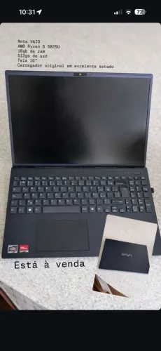 Notebook VAIO 16/512gb