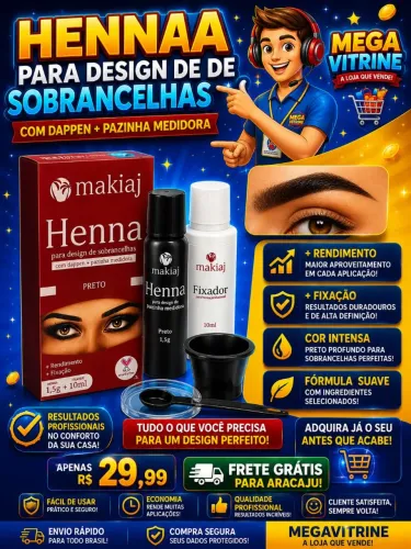 Henna para design de sobrancelhas 