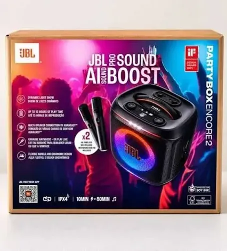 JBL Encore 2 Partybox com Microfone Nova