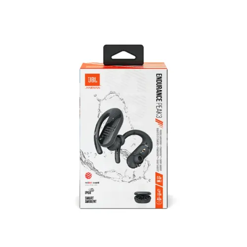 JBL Endurance Peak 3 Preto | Fone Bluetooth Esportivo com Ajuste Seguro