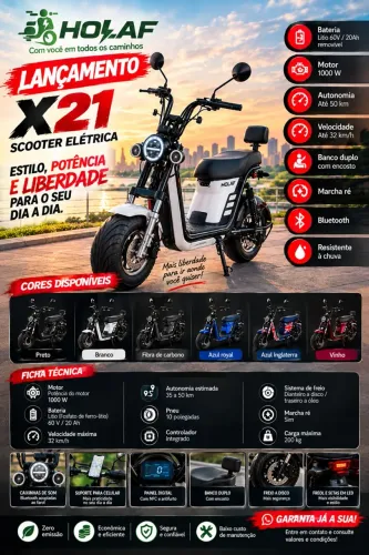 Scooter Eletrica X12/X21 1000w