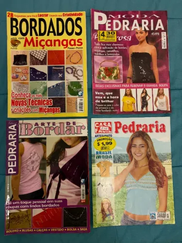 Revistas Moda Arte E Bordados Em Pedrarias - 4 Revistas
