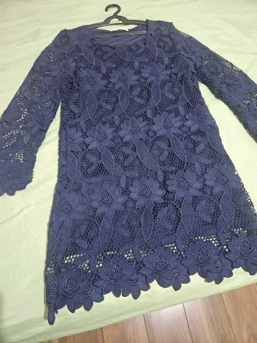 Vestido Bordado Midi - Marinho - M - Aquamar