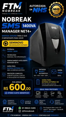 NOBREAK SMS 1400VA // BATERIA NOVA