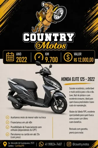 Elite 125 - 2022 - 9.700km - Abaixo da Fipe