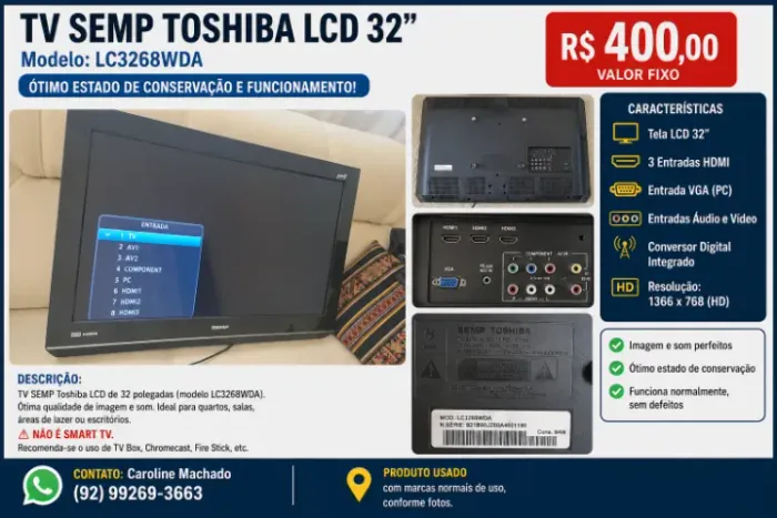 TV SEMP Toshiba LCD 32"