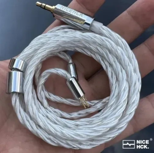 Cobo Nicehck banhado a prata occ cobre fio alta fidelidade 3,5mm com 2 pinos 0,78