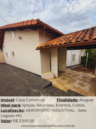 CASA COMERCIAL / AUDITÓRIO PARA ALUGAR | AEROPORTO - SETE LAGOAS/MG