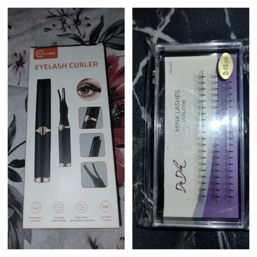 Kit curvador cílios elétrico + extensão de cílios