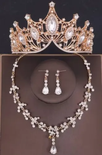Conjunto Coroa, Colar e Brincos