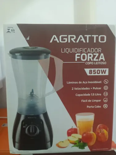 Liquidificador Agratto Forza Leitoso 850w<br>Potência: 850W.