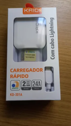 Carregador de Parede para Iphone KAIDI KD-301A 2 Saidas 12W