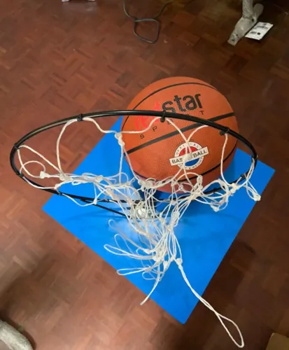 Bola + cesta de basquete + rede