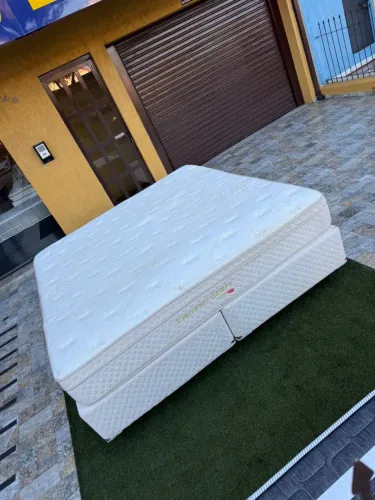 Colchão KING HERVAL + base Box SEMINOVOS TOP - entrego!