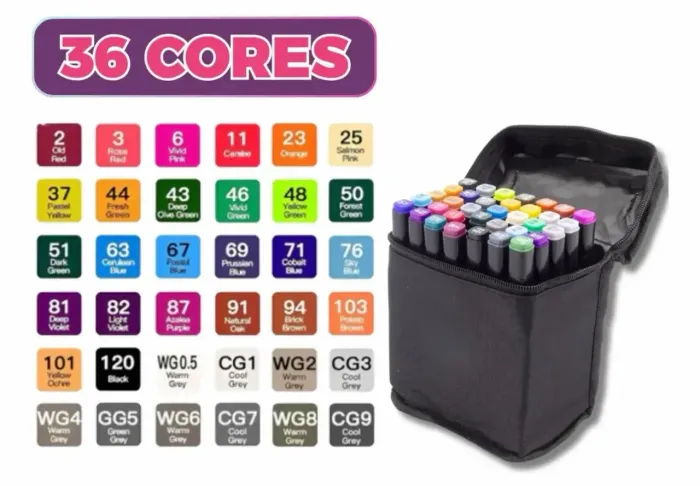 Canetinha de colorir 36 cores