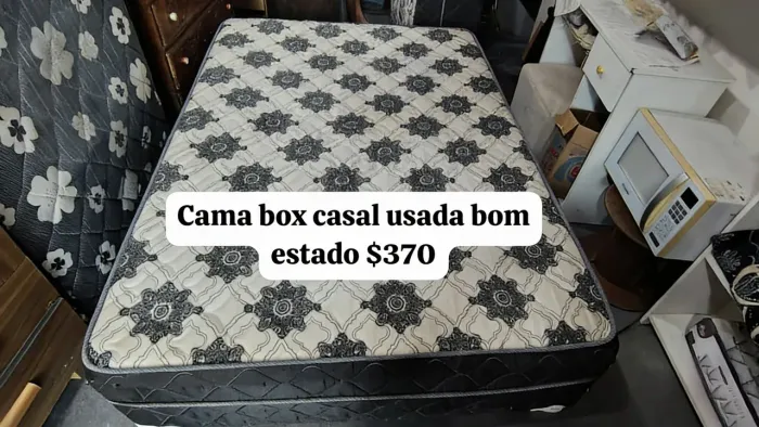 Cama Box Casal - Usada Em Bom Estado 1.88x1.38 (FRETE GRÁTIS)