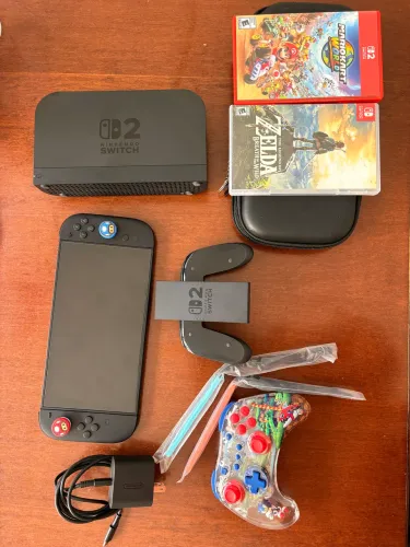 Nitendo Switch 2 com jogos mídia física