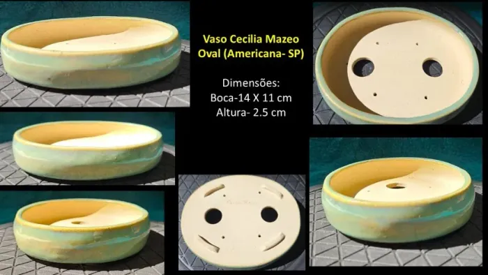 Vaso bonsai oval Cecilia Mazeo Cerâmica