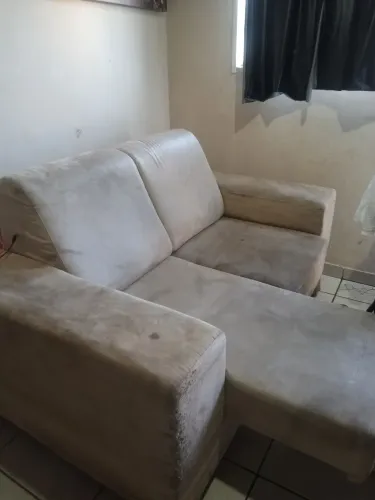 Sofa retrátil bege 2 lugares