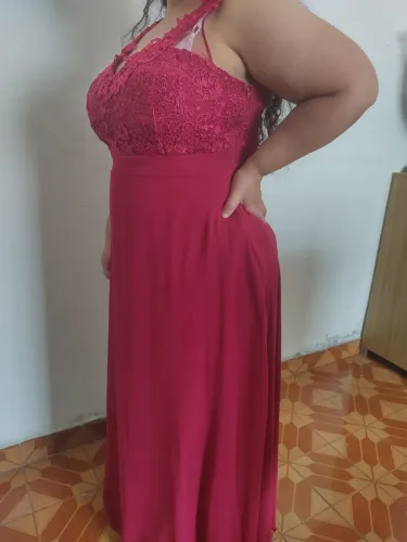 Vestido Madrinha Casamento/Formatura Marsala GG - Apenas 150<br>