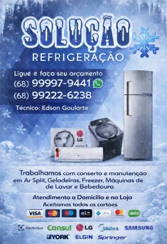 Consertamos geladeiras freezer bebedouros máquina de lavar e ar condicionado split
