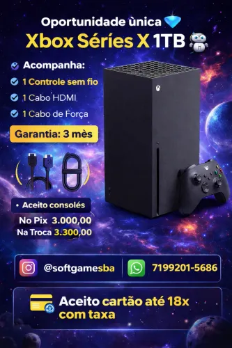 Xbox séries X 1tb aceito cartão com garantia loja física 